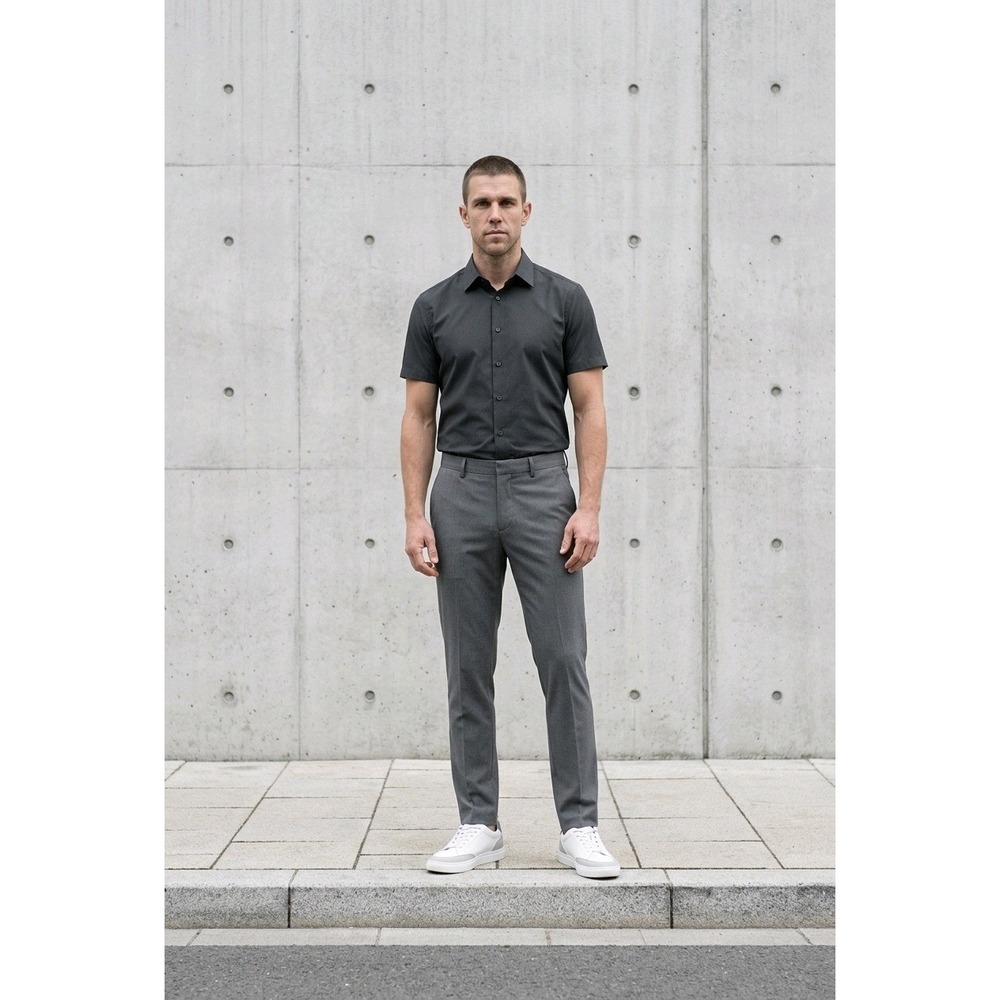 Spaidersilk Luxury Collection Men's Black Short Sleeve Button-Down Shirt